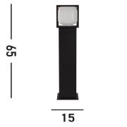 Ateena LED-pylväsvalaisin, IP54, musta, korkeus 65 cm, metallia