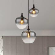 Maxy riippuvalaisin, Ø 48 cm, savunharmaa, lasi, 3-valo.