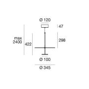LED-riippuvalaisin Stilo_P, valkoinen,  Ø 35 cm, IP40