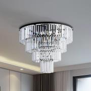 Kattovalaisin Cristal, läpinäkyvä/musta, Ø 71 cm