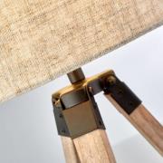 Pöytävalaisin Fynriel, beige, puu/tekstiili, kolmijalkainen, 35 cm