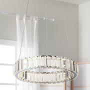 LED-riippuvalaisin Filumena, harmaa/kirkas, metalli/lasi, Ø 35 cm