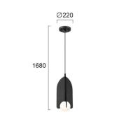 Fedora-riippuvalo, Ø 22 cm, musta, metalli/lasi