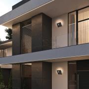 LED-ulkoseinävalaisin Siena, tummanharmaa, korkeus 28 cm, metalli