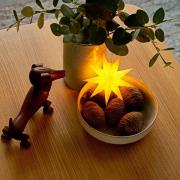 STERNTALER LED-tähti, keltainen, Ø 11 cm, 9-kärkinen, IP44-paristo