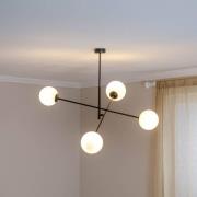 Kattovalaisin Linear, musta/opaali, 4-lamppuinen