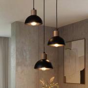 Seco-riippuvalaisin, Ø 30 cm, musta, metalli/puu, 3-valo.