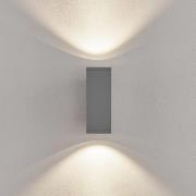 LED-ulkoseinälamppu ShoreLine Pro Square up/down, vaaleanharmaa