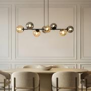 Lindby Riippuvalaisin Isamer, savunharmaa/amber, 130 cm, pallovalaisin