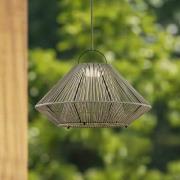 Lindby LED-aurinkokäyttöinen riippuvalaisin Austas, harmaa, Ø 50 cm, U...