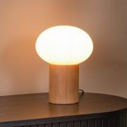 Pöytävalaisin Birtle, korkeus 23 cm, valkoinen/vaalea puu, puu/lasi