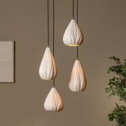 Cinzia-riippuvalo, valkoinen/musta, Ø 55 cm, posliini, 4-lamppuinen.