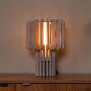 Pöytävalaisin Rollo, taupe, korkeus 35 cm, huopa/lasi/metalli