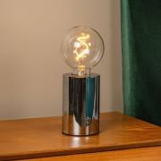 Akkukäyttöinen pöytälamppu Vivo, kromivärinen, korkeus 22 cm, metalli