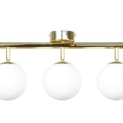 Kattovalaisin Drum, kullanvärinen, lasi, pituus 80 cm, 5-lamppuinen