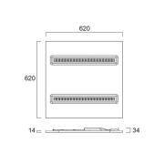 LED-paneeli OptiClip R 625 2L, valkoinen, 33 W, 4 000 K, Multipower