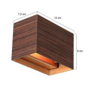 LED-seinävalaisin Muro 3365, puu, kulmikas, G9, 2700 K