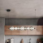 LED-riippuvalaisin Daphne, lasi harmaa-läpinäkyvä, pituus 118 cm