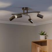 Kattokohdevalaisimet Spotte, antiikkimessinki, 4-lamppuinen