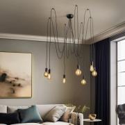 Riippuvalaisin Spider, musta, 7-lamppuinen