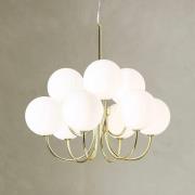 Riippuvalaisin Bianco, 9-lamppuinen, kulta/valkoinen, lasi, G9