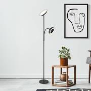 LED-lattiavalo Davyd, musta, 178 cm, lukuvalo, tuuletin