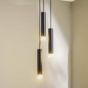 Riippuvalaisin Baton, musta, 3-lamppuinen