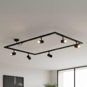 Lindby kiskojärjestelmä Linaro, GU10, 6-lamppuinen, musta, O-muotoinen