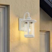 Lindby ulkoseinävalaisin Zayn, valkoinen, lasi, korkeus 33 cm, IP23