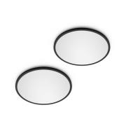 Philips LED SuperSlim 2 kpl musta IP44 Ø 30 cm 2700 K