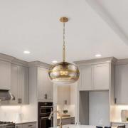 NOTTINGHAM-riippuvalaisin, antiikkimessinki, Ø 51 cm, lasi/metalli