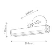 LED-seinävalaisin VALISE, ruskea/vanha messinki, 31 cm, keinonahka