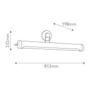 Seinälamppu WYNWOOD, vanha messinki, leveys 81 cm, metalli, 2 x E27