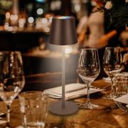 Cilano LED-ladattavat pöytävalaisimet, 3 kpl, antrasiitti, latausasema