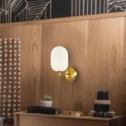 Seinävalaisin Alias, metallinen kullanvärinen, opaali-lasi, 1-lamppuin...