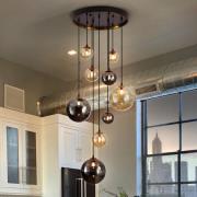 Tumma riipusvalaisin, rauta, lasi, meripihka, savu, Ø 55 cm