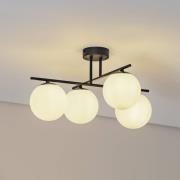 Aurora kattovalaisin, musta, Ø 50 cm, 4-lamppuinen, lasi, E14