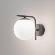 Aurora seinävalaisin, musta, lasia, 17 cm korkea, pallo, E14