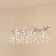 Lucande Bellora-riippuvalaisin, 101 cm, ruostumaton teräs, kristalli