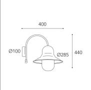 Ulkoseinävalaisin Campanula 2091 antiikkimessinki syvyys 40 cm IP44