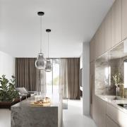 LED-riippuvalaisin Noa, harmaa, lasi, Ø 25 cm, CCT, himmennettävä