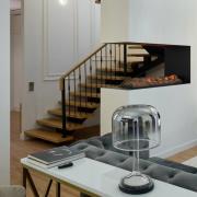 Maytoni LED-pöytävalaisin Spirito, harmaa, lasi, korkeus 42 cm