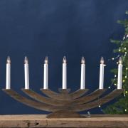 Navida-kynttelikkö puuta, 7-lamppunen, ruskea