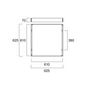 Sylvania pinta-asennettava kehyssarja LED-paneeleille, 62,5 x 62,5 cm