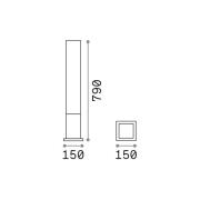 Ideal Lux pylväsvalaisin Edo square, valkoinen, GX53