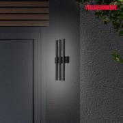 LED-ulkoseinävalo Graz epäsuora 3-lamppuinen musta