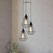 3-osainen Vintage-riippuvalaisin Tarbes, musta