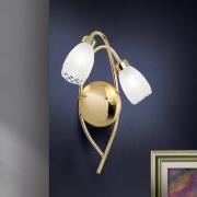 Seinälamppu CARLA, messinkivärinen Korkeus 35 cm Metalli/lasi 2-lamppu...