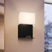 LED-seinävalo Galdakao tekstiiliä, musta/valkoinen