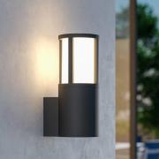 Facado II ulkoseinävalaisin, harmaa/opal, Ø 11 cm, IP65, metallia